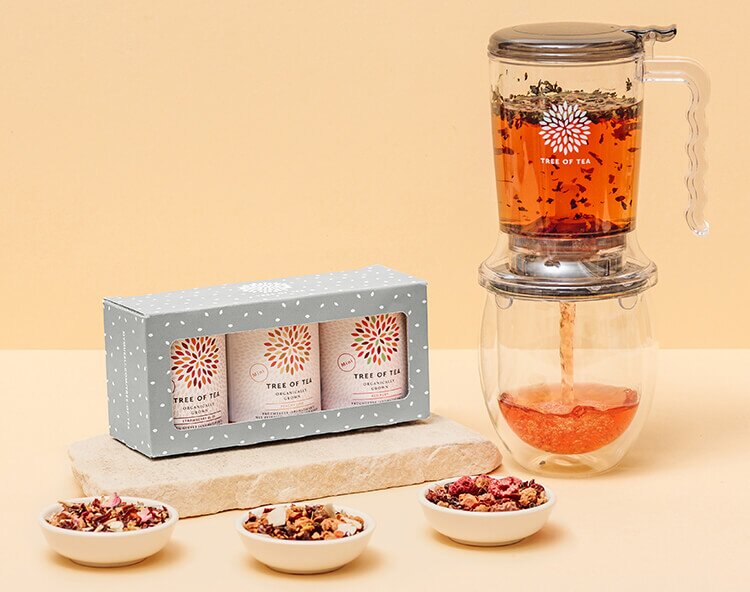 Tree of Tea Tea Maker im Set mit Tee und Teeglas