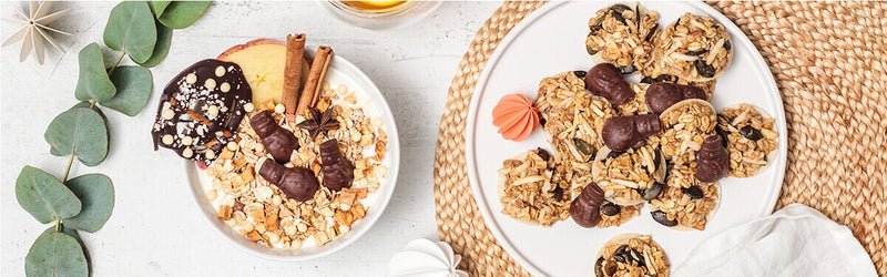 Cinnamon Snowman Bites auf einem Teller