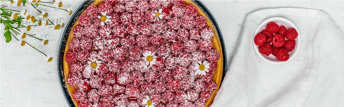 Vegan Raspberry Cheesecake in einer Springform