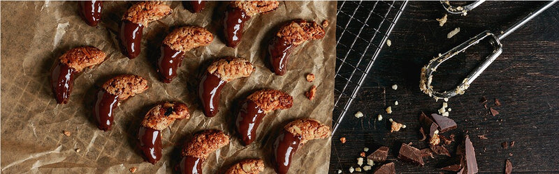 Weihnachtsflorentiner auf Backpapier