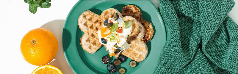 Vollkornwaffeln auf einem Teller