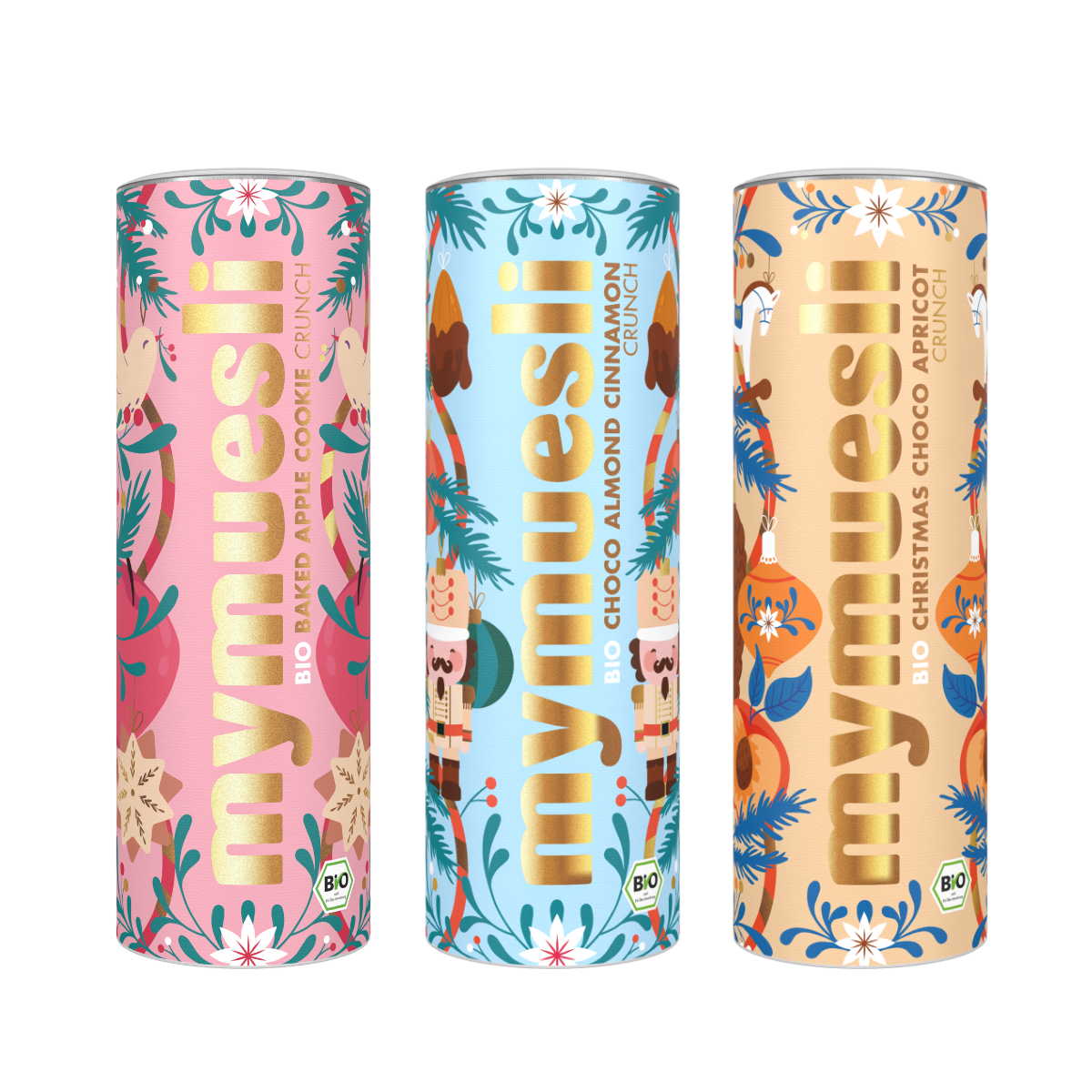 Abbildung der 3 Weihnachtsmüslis