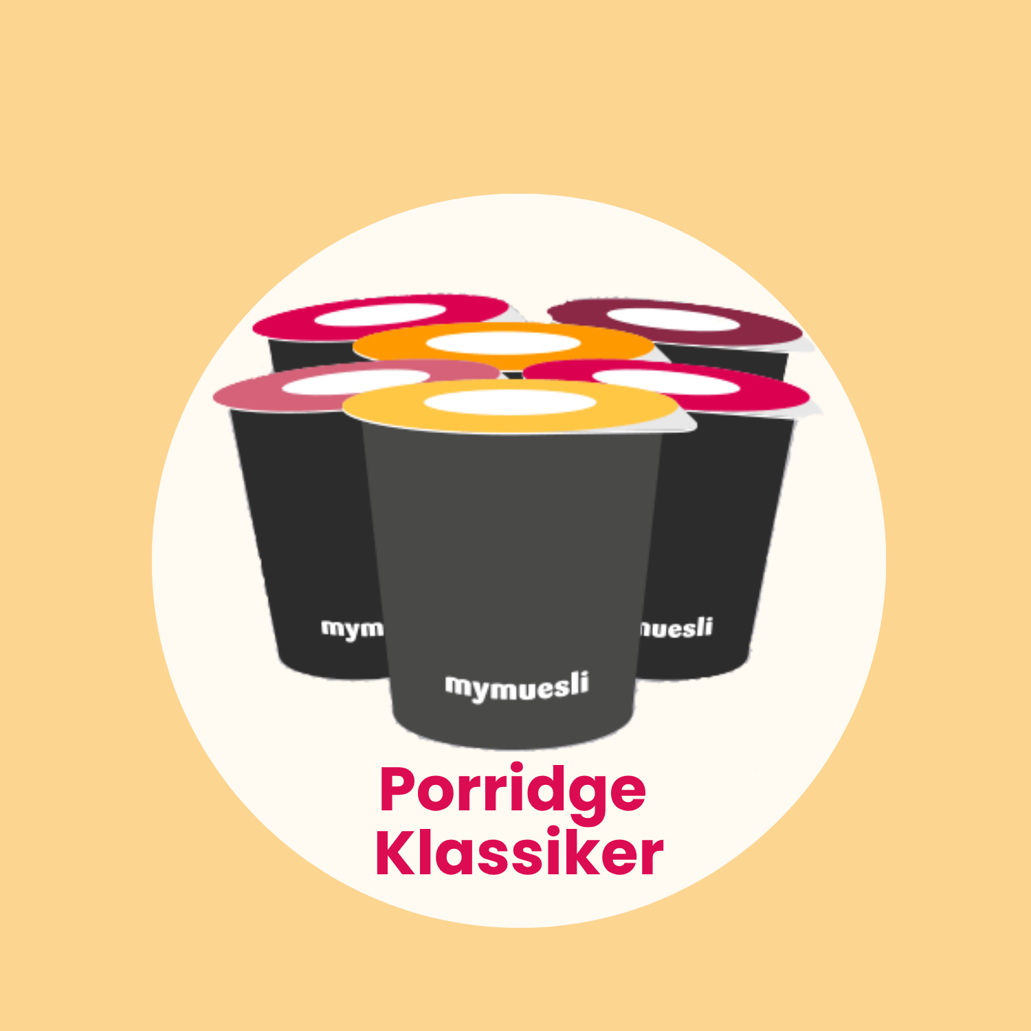 6 Porridge Portionsbecher in verschiedenen Sorten