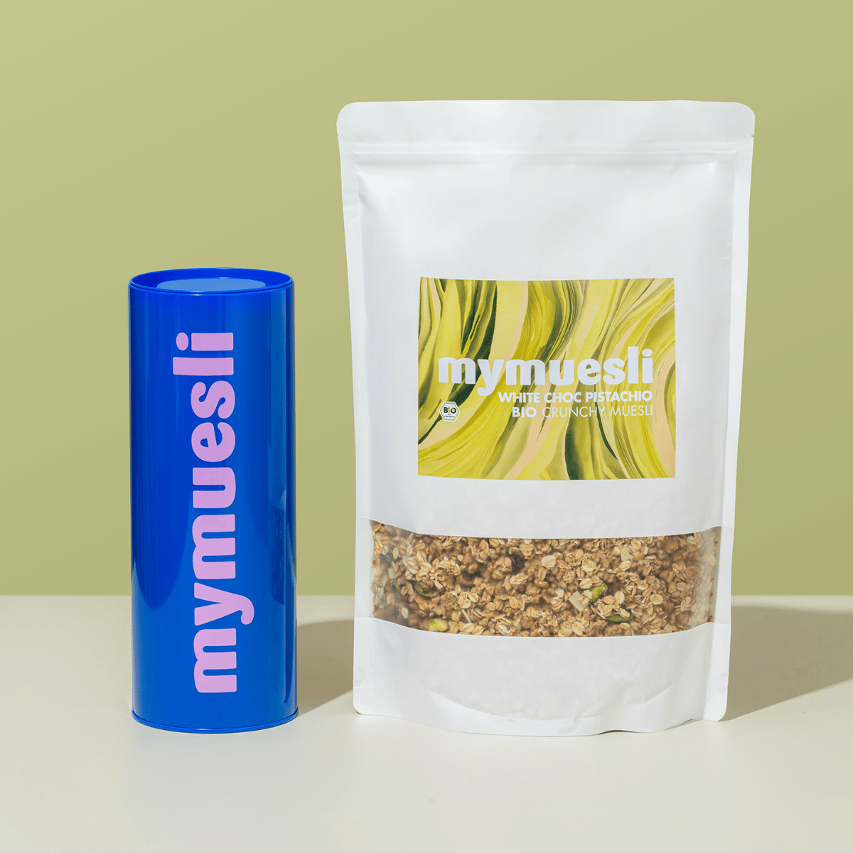 Voorraadpakket White Choc Pistachio Crunch & Bewaardoos