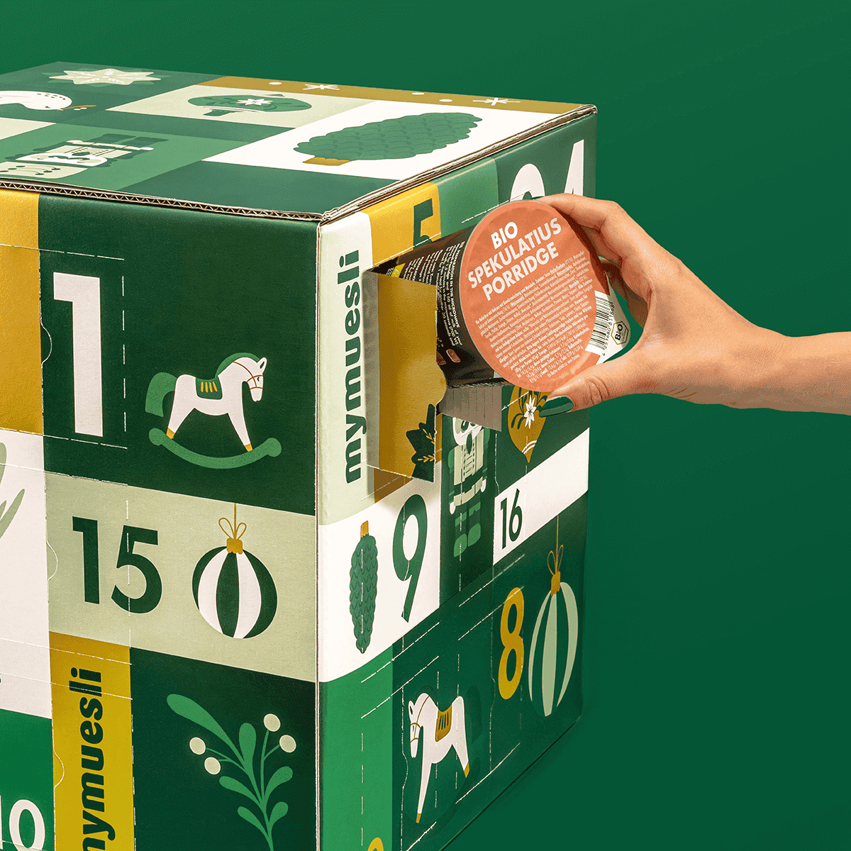 mymuesli Porridge Adventskalender Türchen mit Bio Spekulatius Porridge