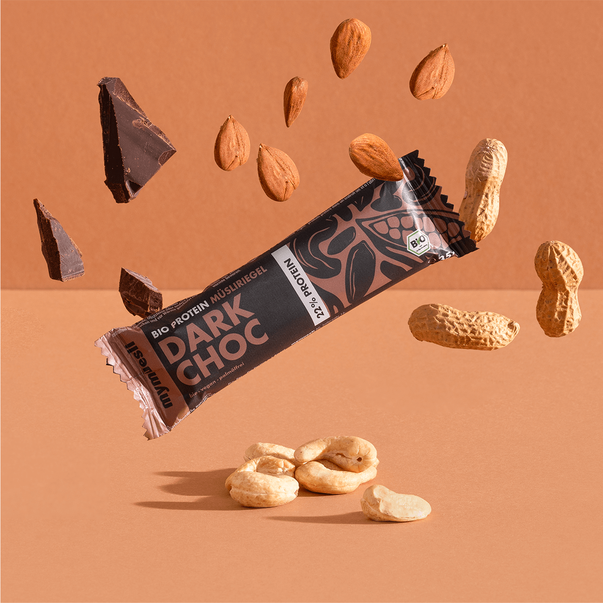 mymuesli Bio Protein Müsliriegel 12er Probierpaket mit 4x Dark Choc