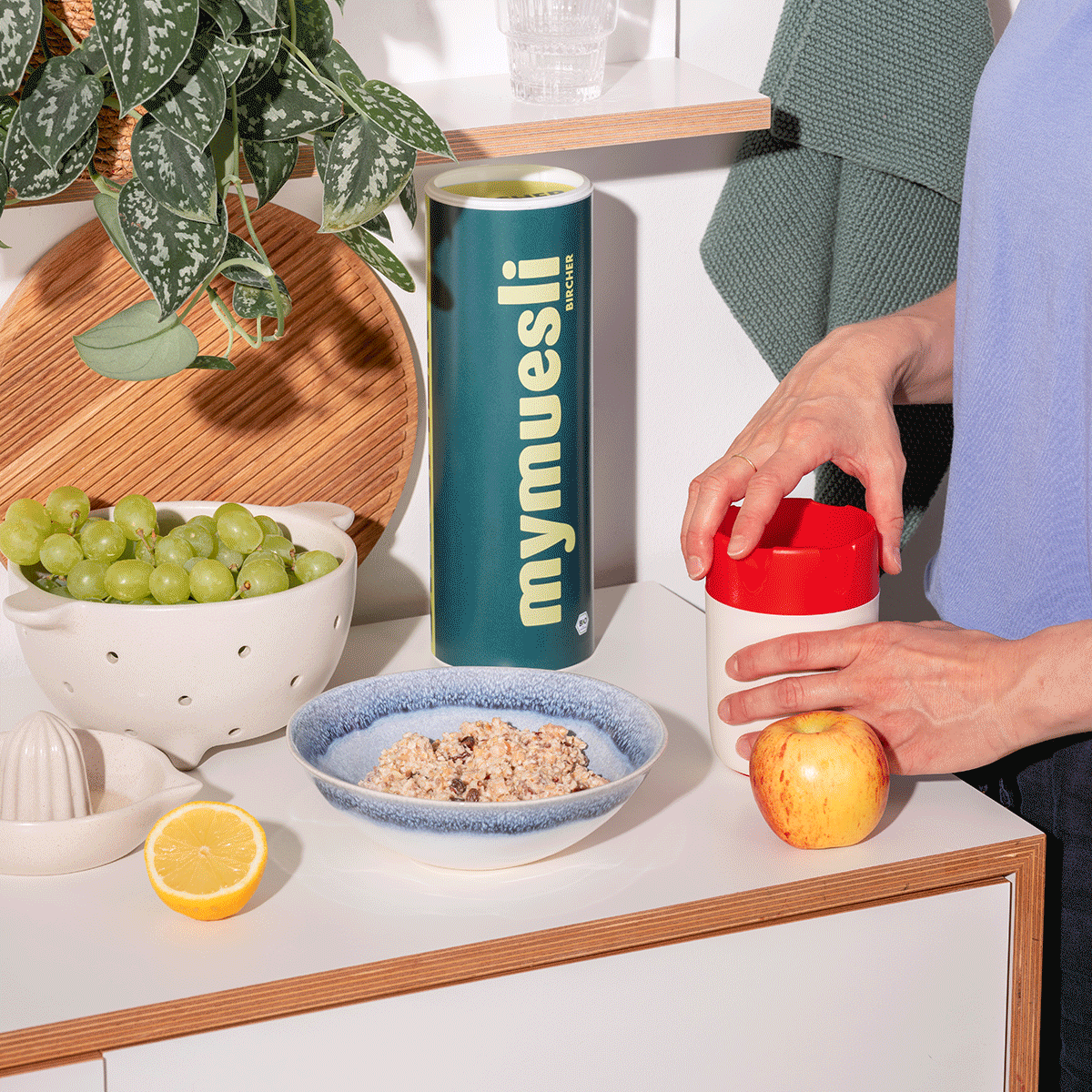 Apfelreibe wird benutzt