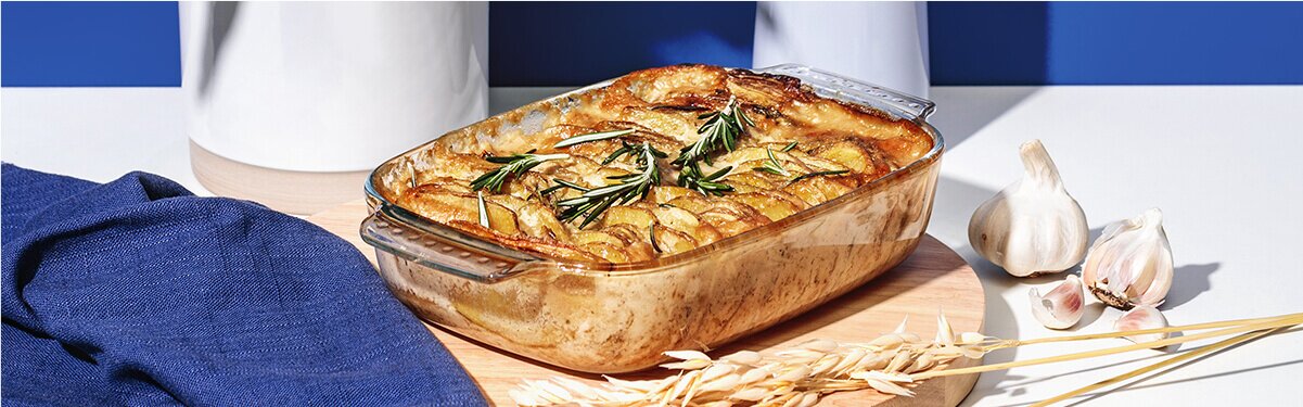 Würziges Kartoffelgratin mit Hafer Nilk